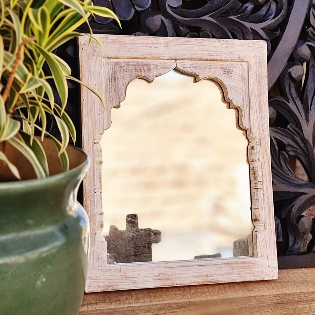 4' Hand carved Wooden Wall Jharokha Mirror - Antique Home Decors ...