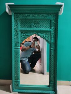 Wooden Wall Jharokha Mirror