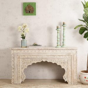 Handcrafted Craved Design Console Table for LivingRoom for Entry Way