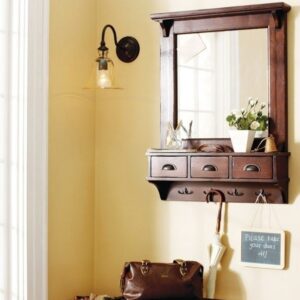 Antique Entryway Mirror With Hooks