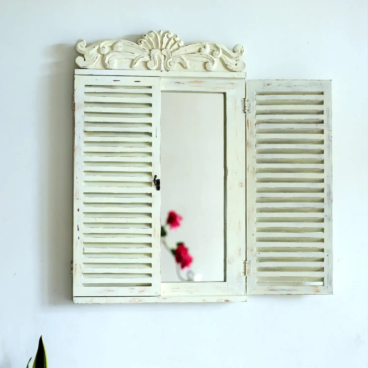 Window Mirror Frame Carved For Wall Decor Antique Home Decors