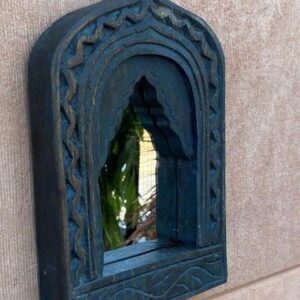 Antique carved wood mirror