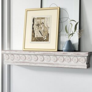 Carved floral wall shelf