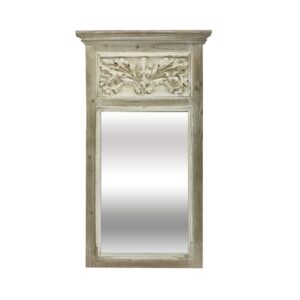 Carved Rectangle Wood Wall Mirror