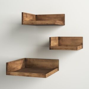 wooden corner shelf