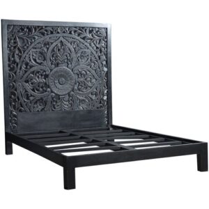 Carved Bed headboard King Size Bed