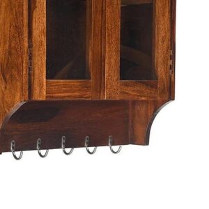 entryway cabinet narrow hanging with hook Sheesham wood furniture