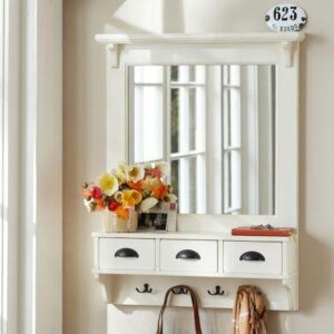 entry way mirror with hooks
