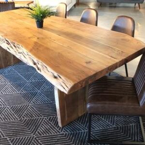 natural wood dining table live edge