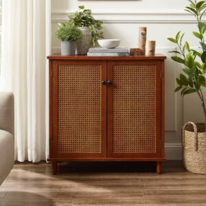 Wooden rattan cane sideboard