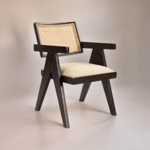 black cane chair with cushion