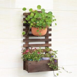 wooden wall planter shelf