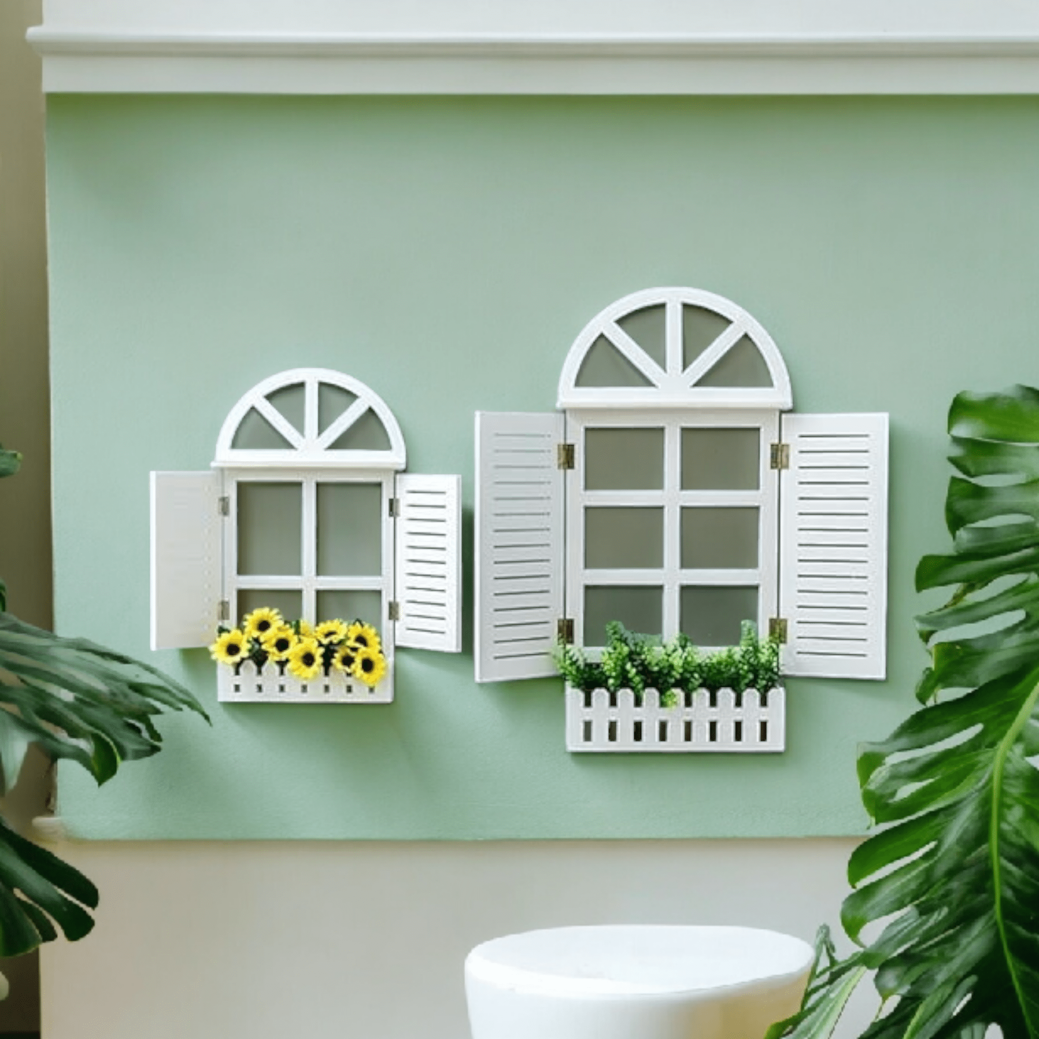 Rectangular Window Frame With Mirror - Antique Home Decors | Premium ...