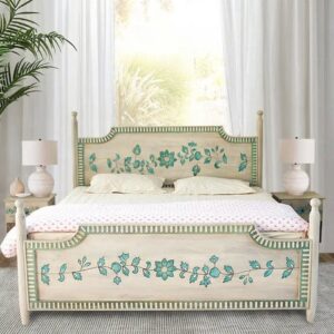 wood antique bed