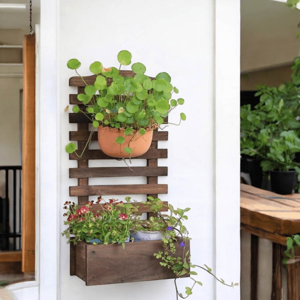 Wall hanging plant stand Wooden Planter Indoor - Antique Home Decors ...