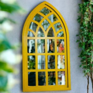 wooden arch mirror