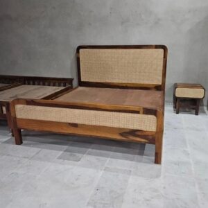 Rattan Cane Bed Wooden With Storage