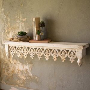 Hand carved Solid Wood Accent Shelf Carving Carving