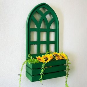 wooden window frame wall decor