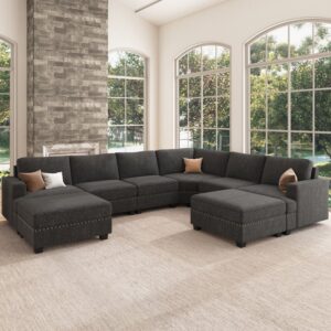 U Shaped Modular Large Sectional with Storage Ottoman