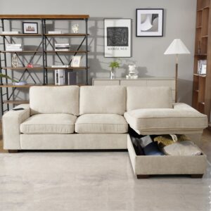 L Shape Sofa with Storage Modern 5 Seater Sofa