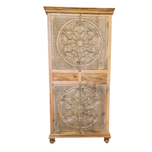 Wooden storage cabinet with doors