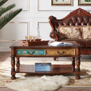 Antique coffee table in living room