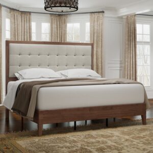 Upholstered wooden bed