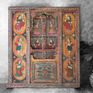 Antique Hand Painted Window Panel