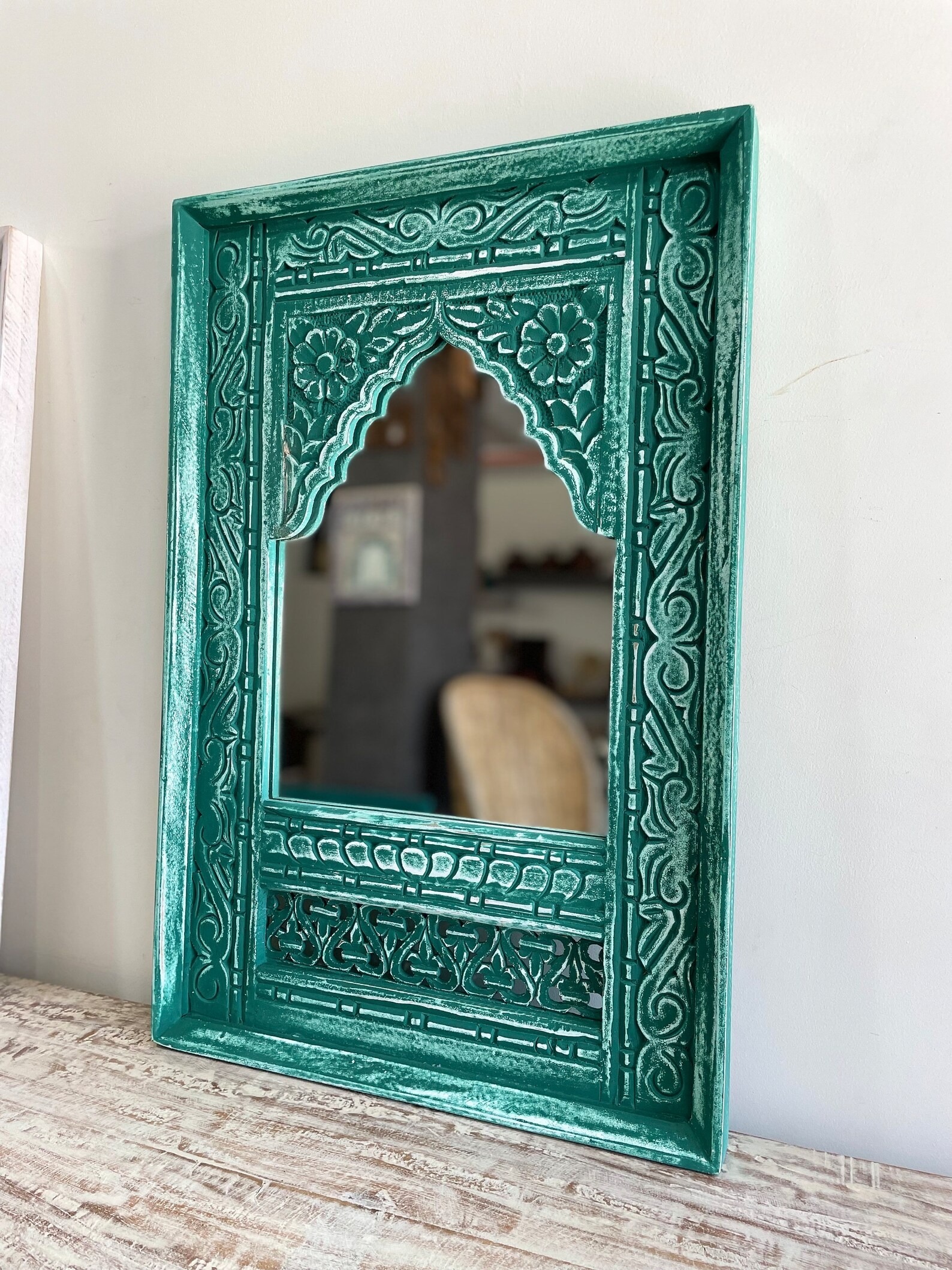 Jharokha Frame Mirror Wooden Wall Hanging Antique Decor - Antique Home Decors | Premium Home ...