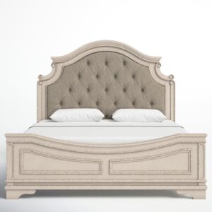 fabric headboard and bed
