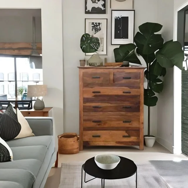 Transform your space with our Sheesham Wood Chest of Drawers 🌲

🏠 With 6 spacious drawers, it's not just storage; it's a statement of timeless beauty and durability. 

Keep your home organized and stylish, effortlessly blending with any decor.

•	🪵 Exquisite Sheesham wood craftsmanship
•	🗄️ Six drawers for ample storage
•	🌿 Natural aesthetic appeal
•	🛋️ Ideal for any living space

#SheeshamWood #ChestOfDrawers #HomeDecor #StorageSolution #OrganizedHome #WoodenFurniture #InteriorDesign #SustainableLiving #decorgoals 

( Wooden Furniture , Home Decor Product , Interior Design )