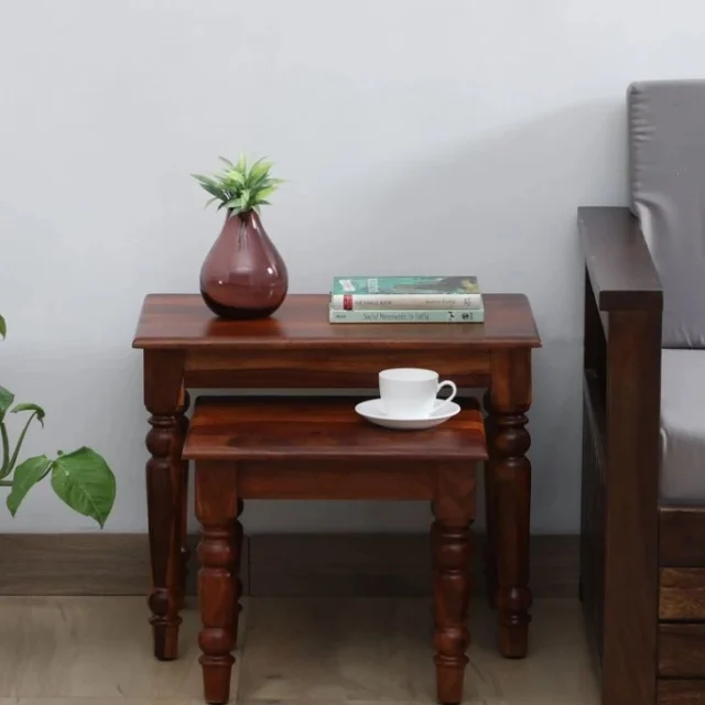 Introducing the latest treasure 🌟: 

The Sheesham Duo - perfectly nested side tables that blend elegance with functionality. Crafted from the finest Sheesham wood, their rich grain and warm hues promise to add a touch of timeless beauty to your space. Perfect for those cozy corners or as stylish stand-alones. 

#SheeshamChic, to share the love! 💖🌿✨ #HomeDecorGoals #SustainableLuxury
#solidwoodfurniture #Woodentable
